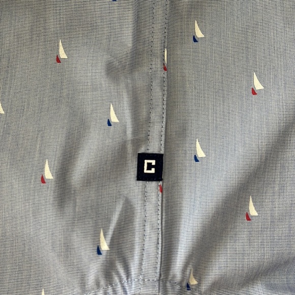 Chaps Boy’s Collared Short Sleeve Dress Shirt, Sailboat Pattern, Size M 10/12 - Picture 4 of 6